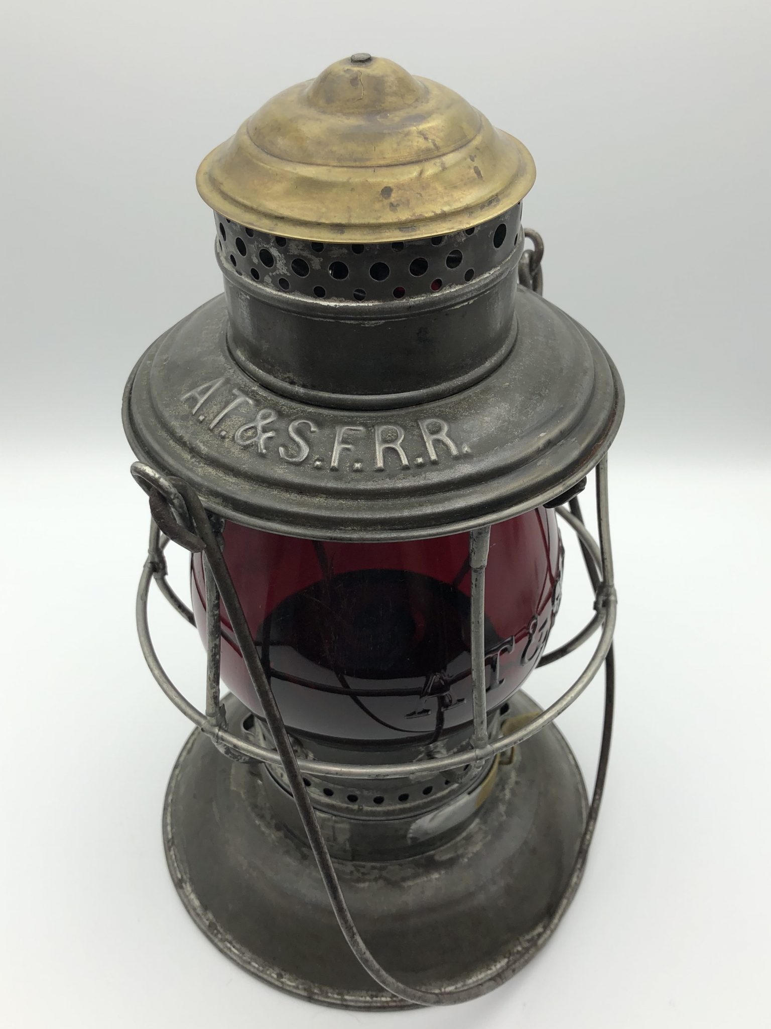 AT&SFRR Brasstop Railroad Lantern