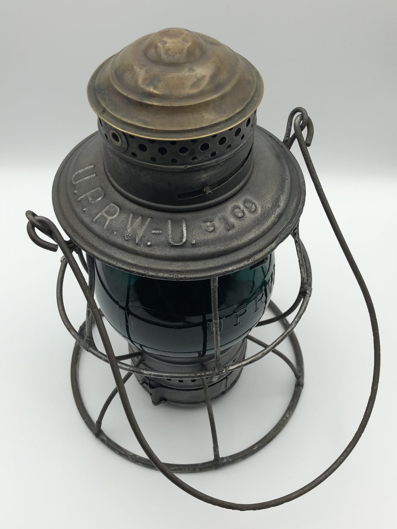 uprw-u railroad lantern-union pacific railway-utah division-railroadiana-antique
