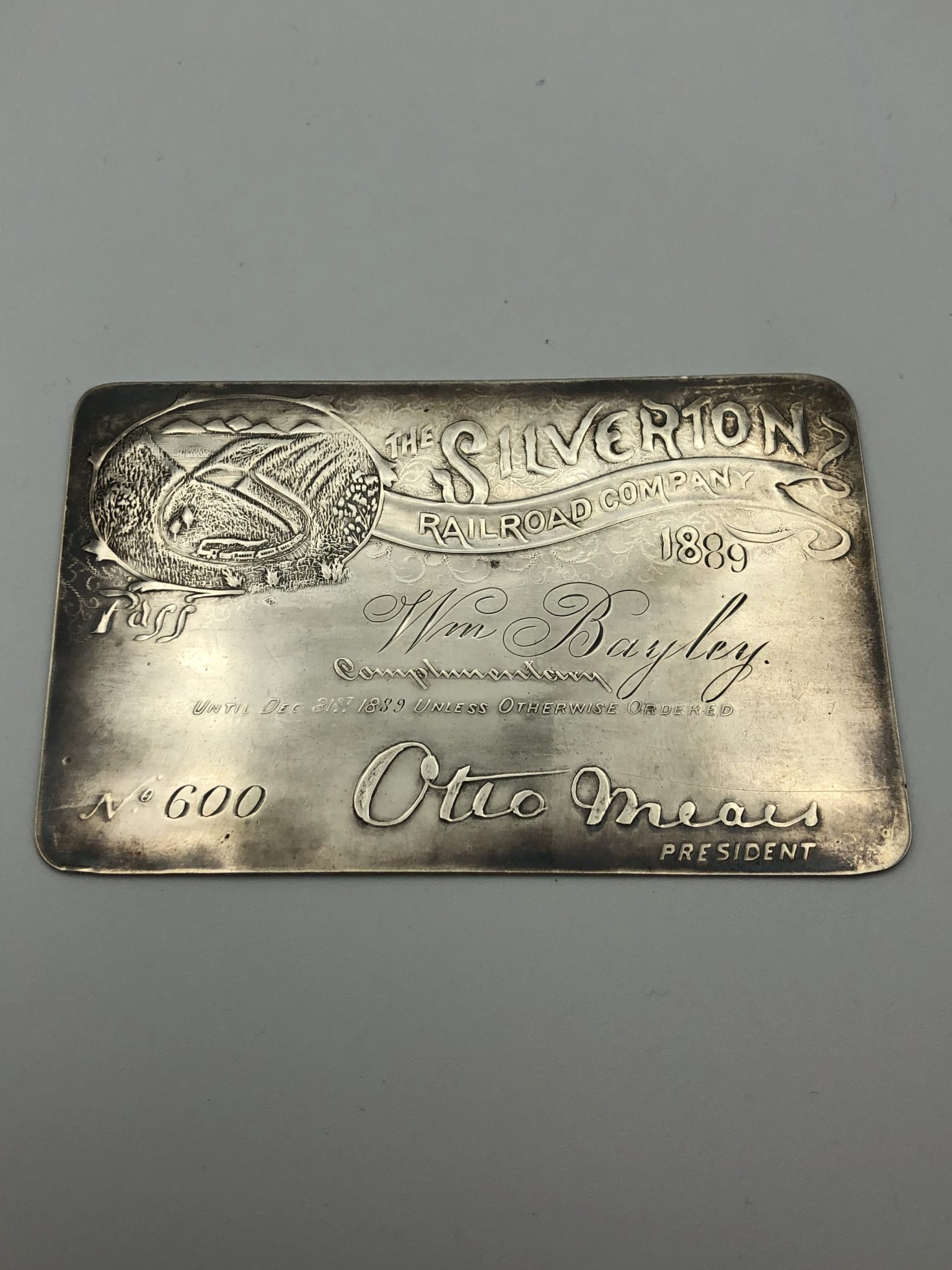 silverton railroad silver pass-colorado railroad-silverton-otto mears-railroadiana-railroad antiques for sale