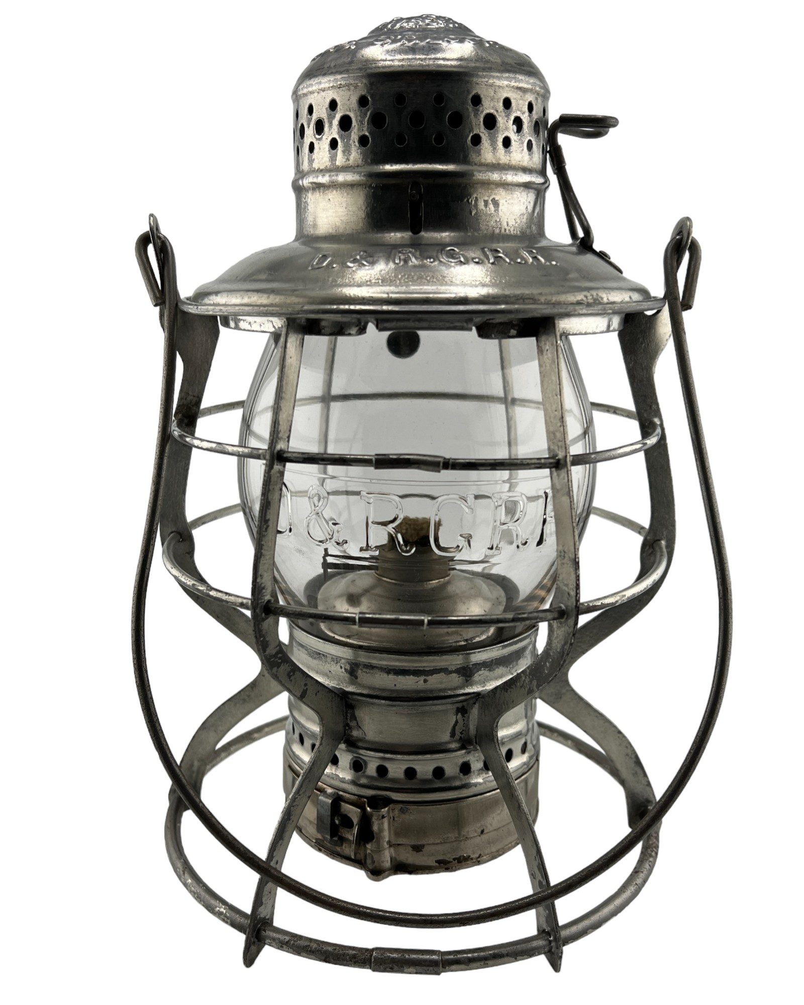 D&RGRR railroad lantern-antique railroad lantern-railroadiana-railroad memorabilia-colorado railroad antique