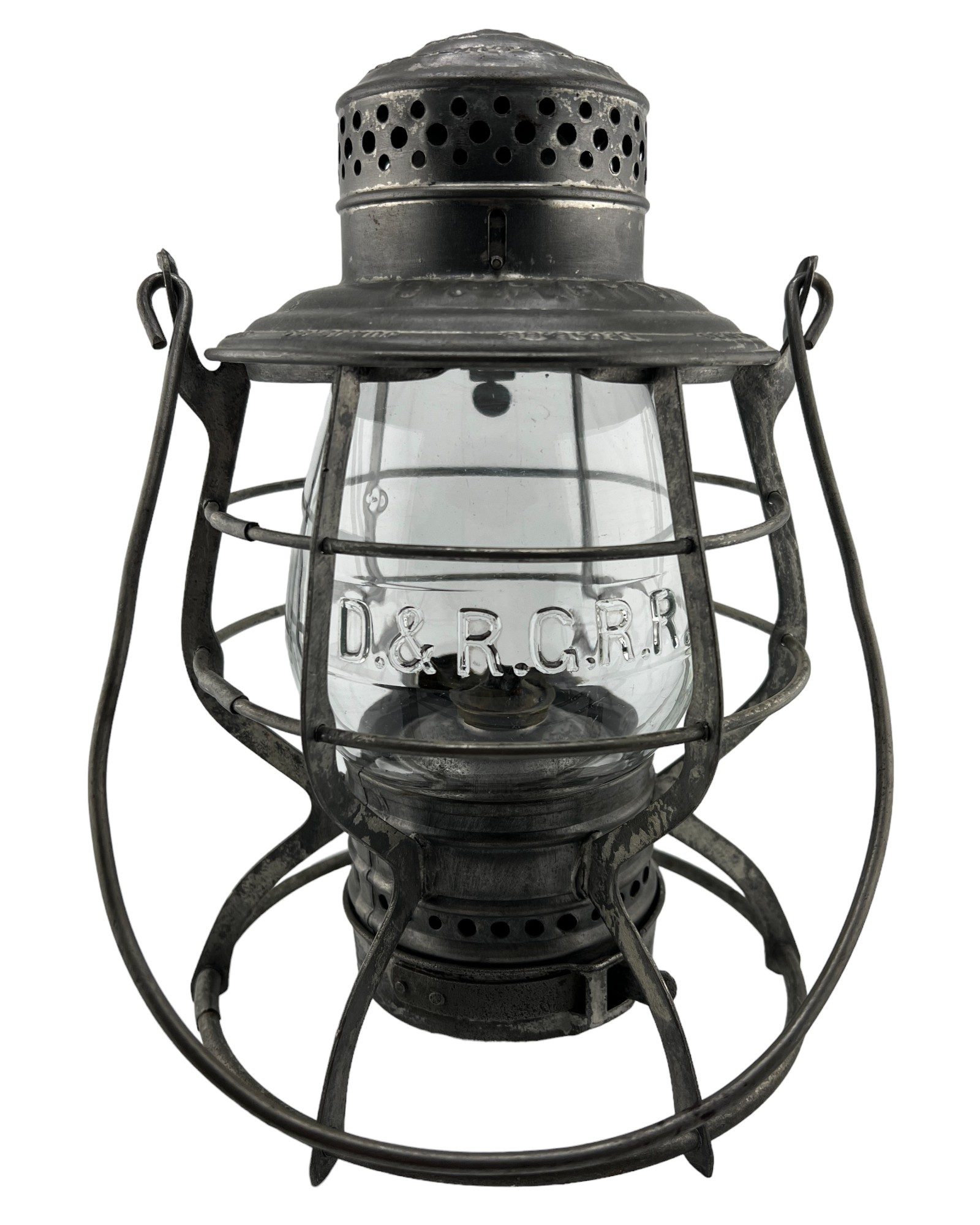 D&RGRD-D&RGRR-Denver and Rio Grande Railroad-railroad lantern-railroadiana-railroad antique-adams and westlake-cast globe