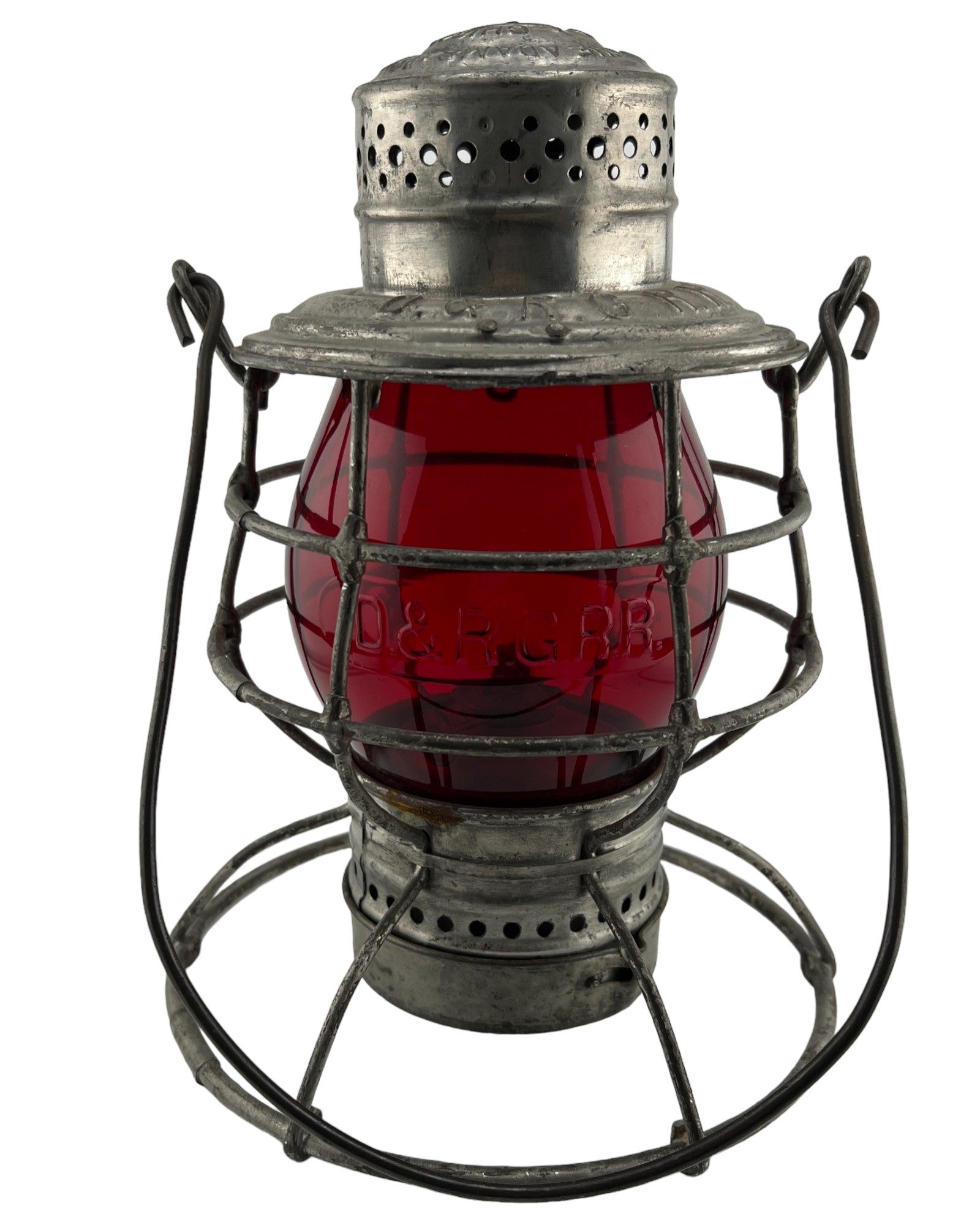 D&RGRR railroad lantern-adams and westlake-red cast globe-railroad antique lantern