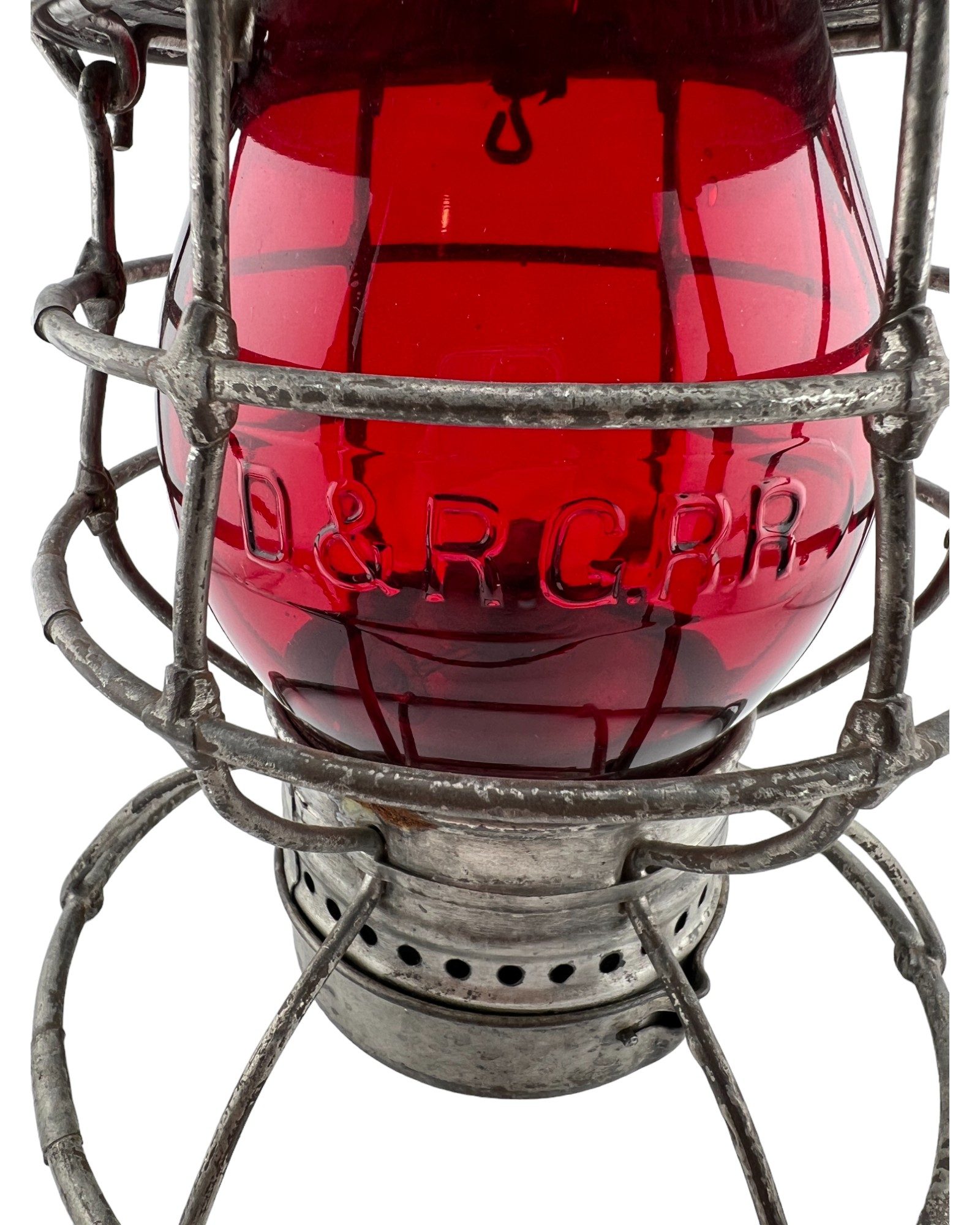 D&RGRR railroad lantern-adams and westlake-red cast globe-railroad antique lantern